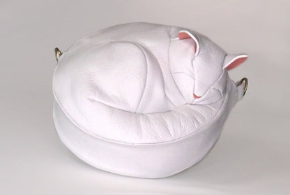 Leather Cat Crossbody - Snowball