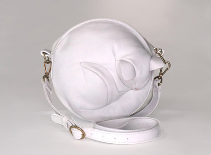 Leather Cat Crossbody - Snowball