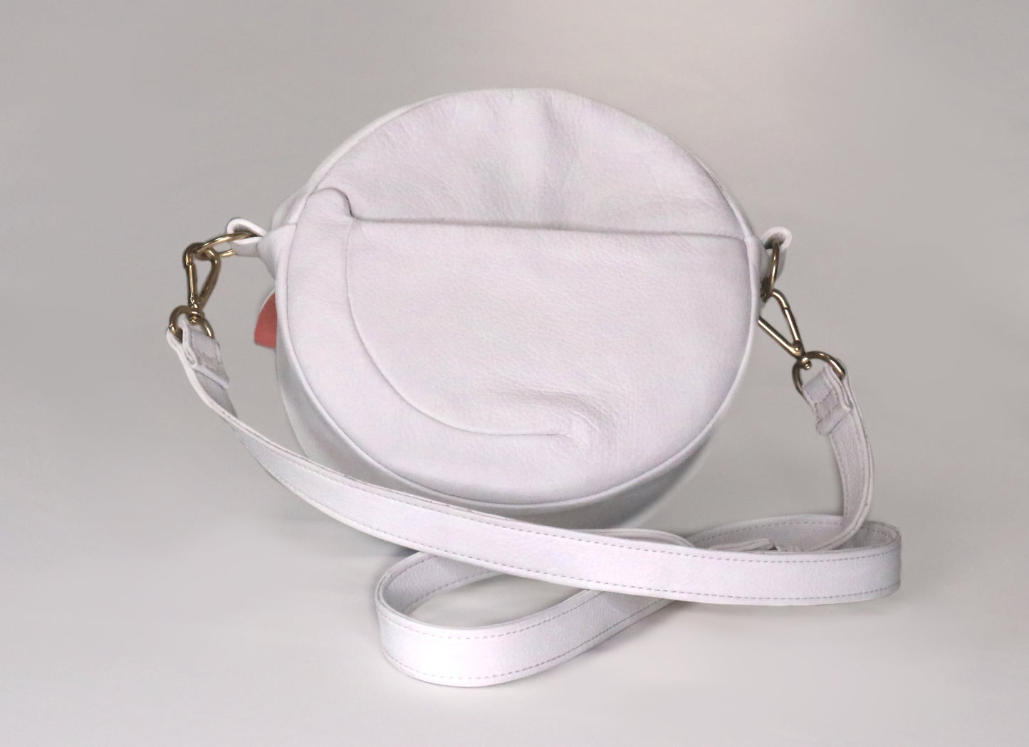 Leather Cat Crossbody - Snowball