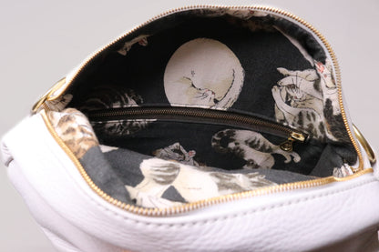 Leather Cat Crossbody - Snowball
